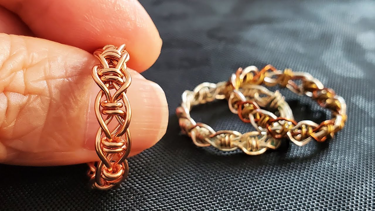 Braided Ring 銅線/金屬線編織戒指DIY, from 2 square knots 2 個平結演化的戒指,  like a infinity symbol 組成無限的符號,  給予永恆能量