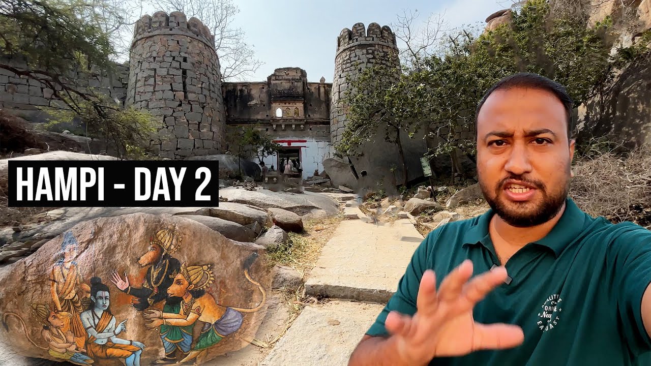 Hampi Day 02 - Anjanadri Hills | Anegundi Fort | Sanapur Lake | Durga Temple Vali Caves | Pampa Lake
