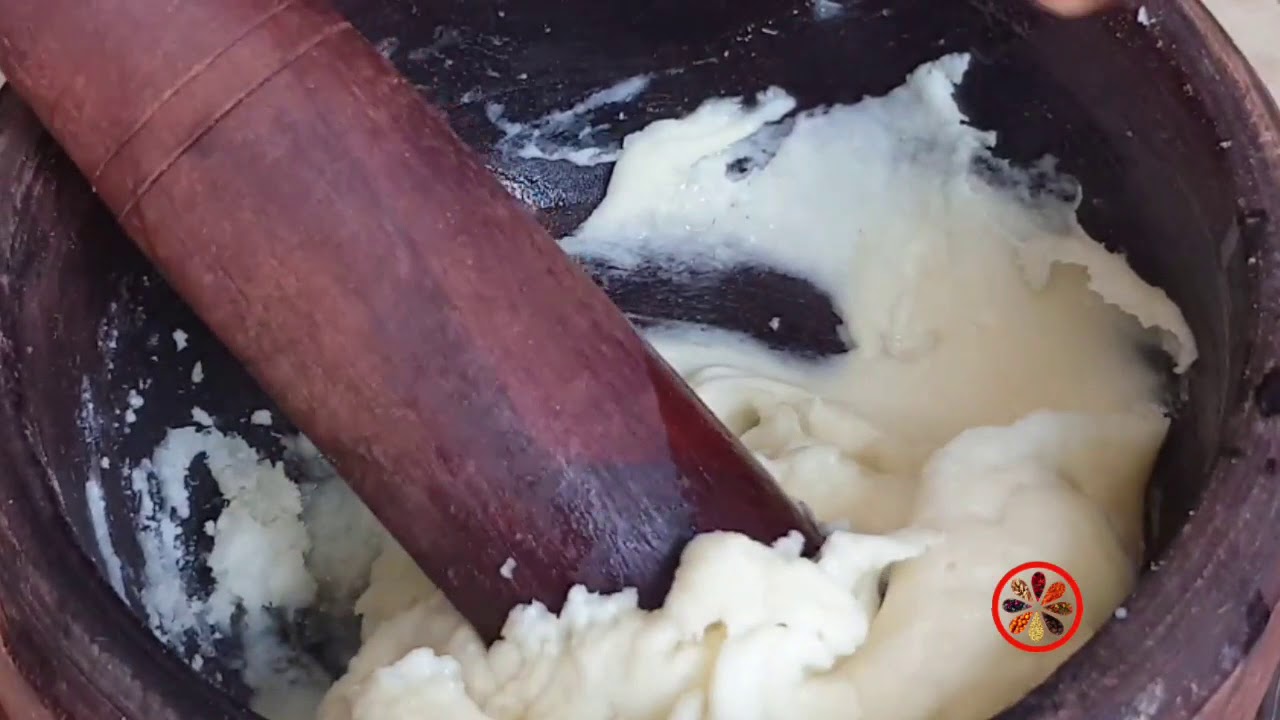 How to Pound Yam at Home (Small Wooden Mortar and Pestle, Pounded Yam with Mortar)