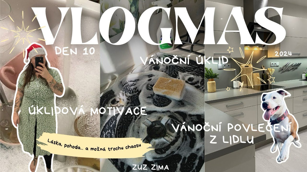 VLOGMAS | DEN 10| Vánoční úklid - deep clean kuchyně a povlečení z Lidlu 🧽✨🎄