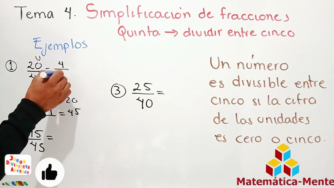 TEMA 4.  SIMPLIFICACION DE FRACCIONES QUINTA