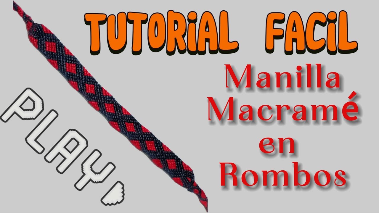 Pulsera macramé rombos sencillos vídeo #4 (comohacerunamanillaconrombos #pasoapasofacil #hilos)