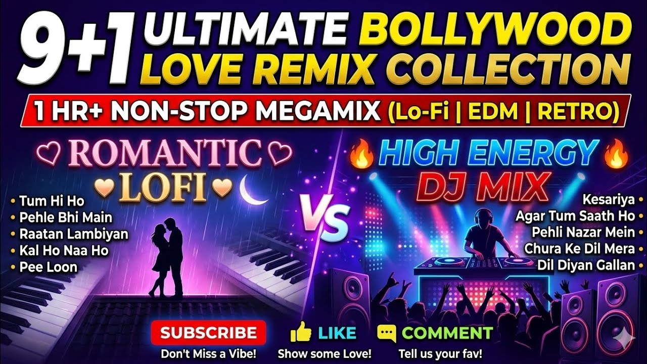 9+1 BEST BOLLYWOOD LOVE SONGS 🎧 1 Hour Non-Stop Love Mashup | Hindi Remix 2026