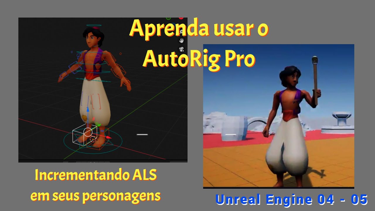 Tutorial de como usar o AutoRig pro para Rig em personagem e incrementar ALS da Unreal Engine 04 05