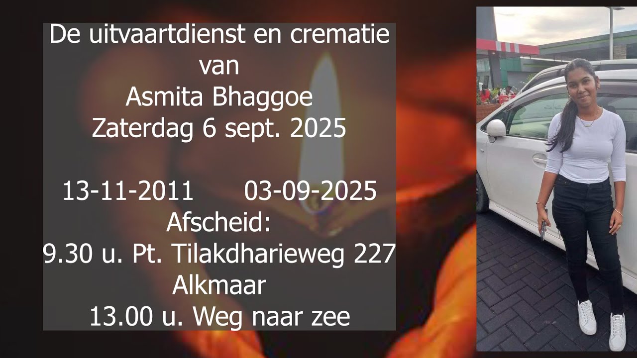 De uitvaartdienst en crematie van Asmita Bhaggoe. Zaterdag 6 sept. 2025.