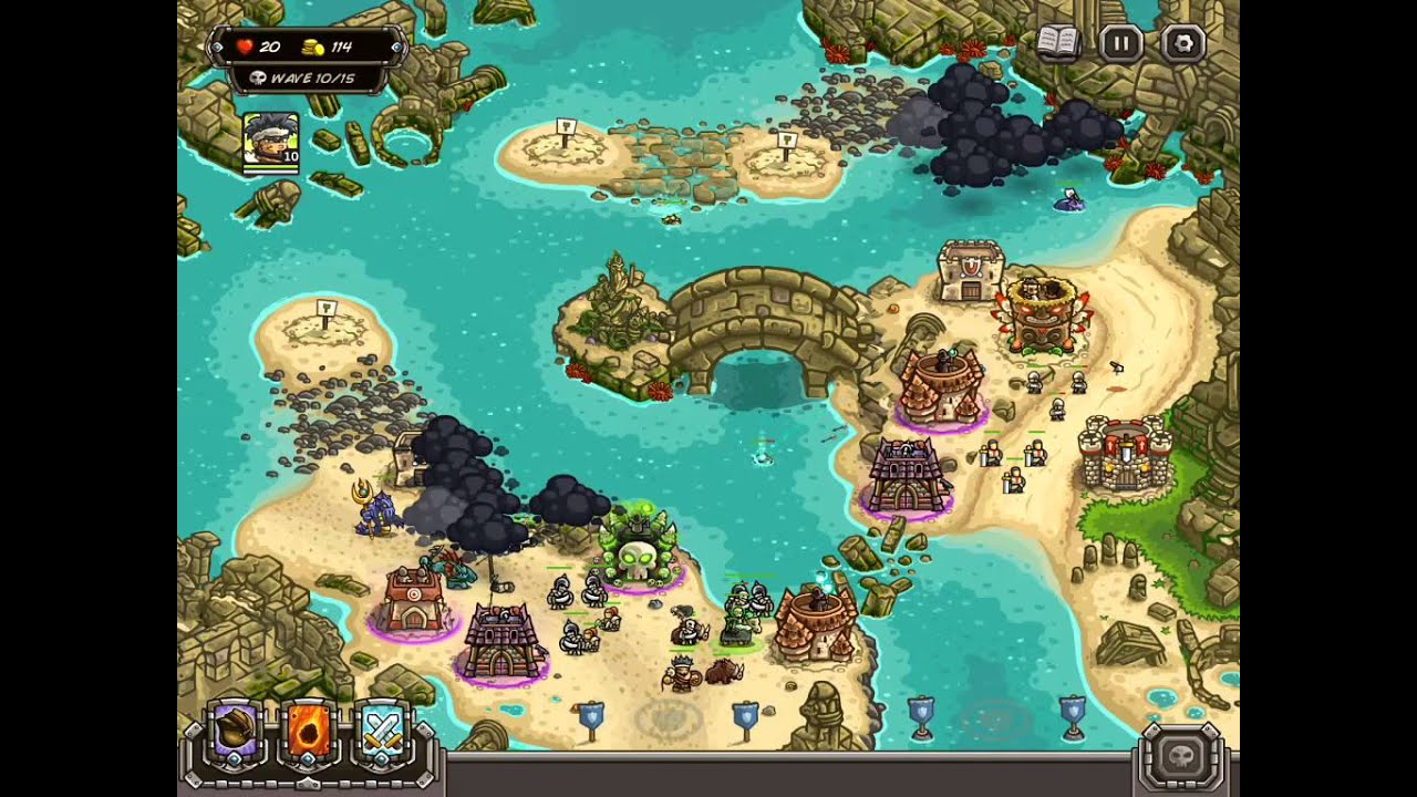 Прохождение Kingdom Rush Frontiers, уровень 18 «Затопленная цитадель» [Обычный] [3 звезды]