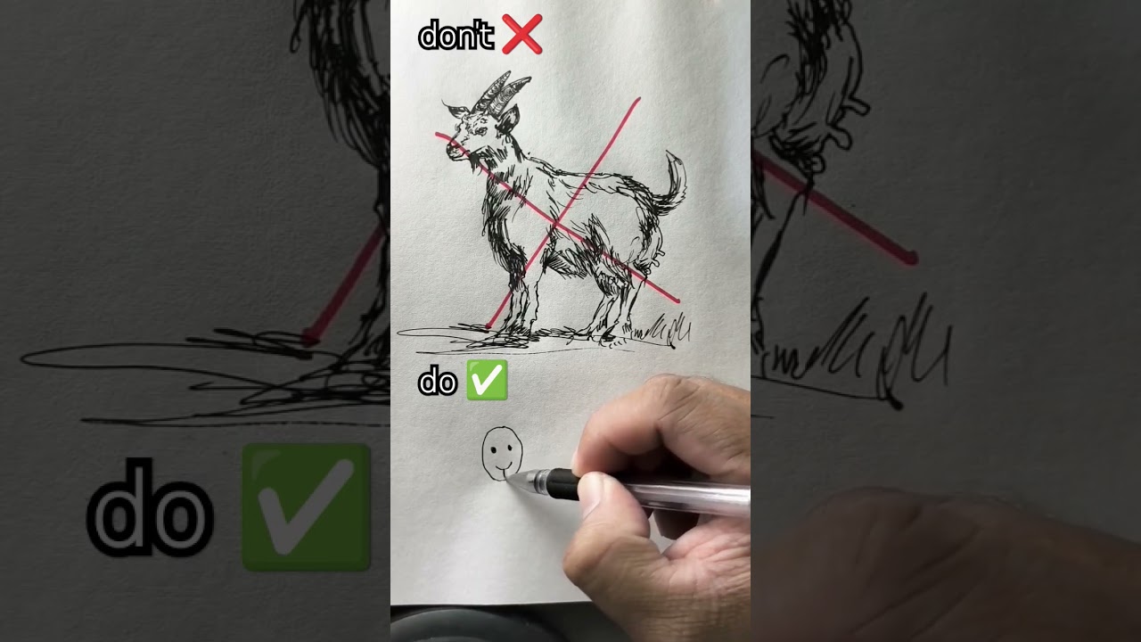 how to draw a goat #speeddrawing #drawing #art #drawingskill