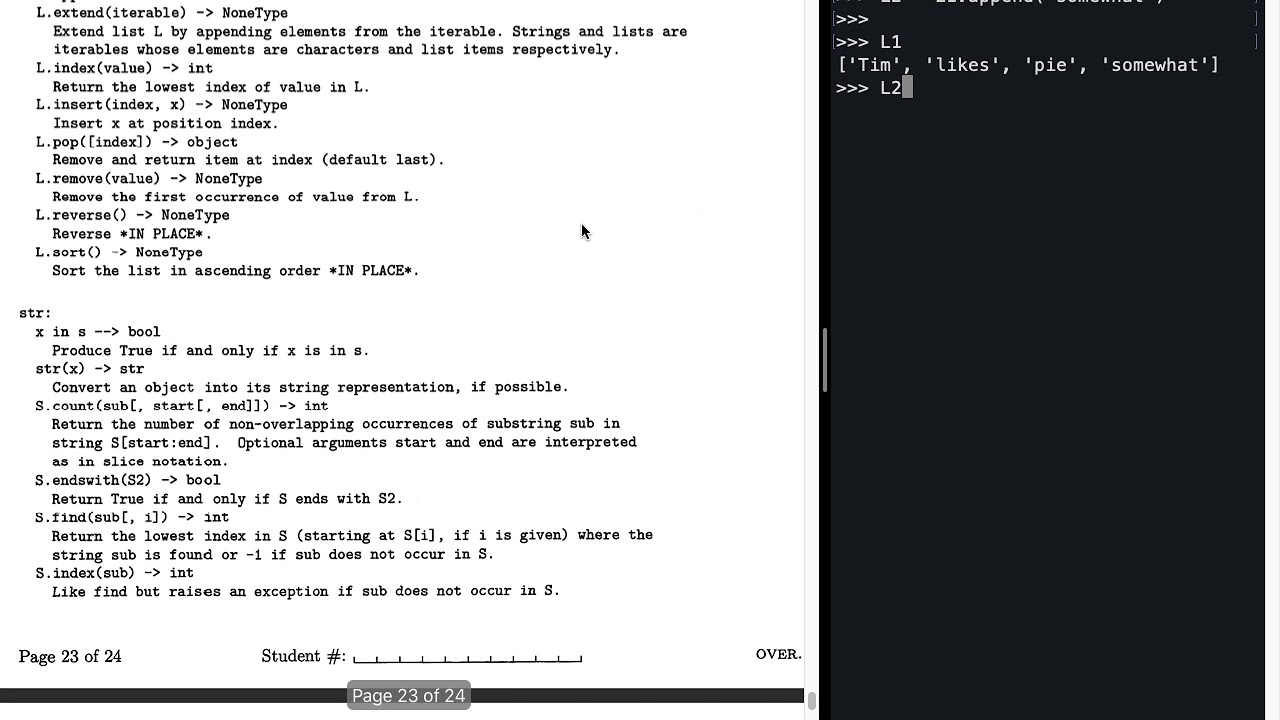 Lecture 30 Section 1 -- Exam Practice
