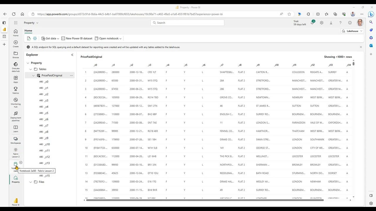 Microsoft Fabric for Power BI Users Tutorial 02 - Load data into a lakehouse using Python and Spark