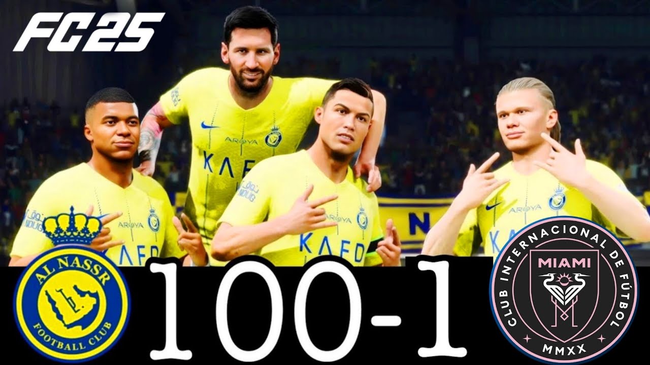 FC 24 -MESSI RONALDO NEYMAR & MBAPPE | ALL STARS |  AL NASSR 100-0 MANCHESTER UNITED