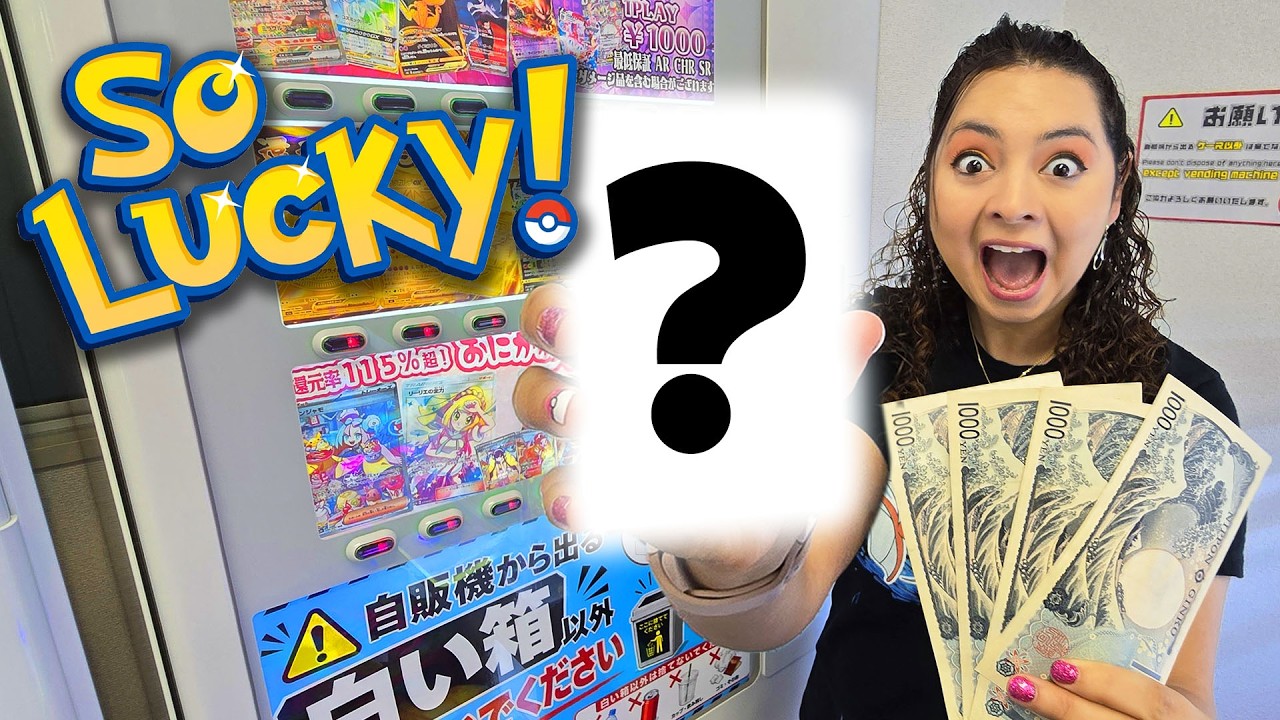 She is SO LUCKY on This Mystery Pokemon Vending Machine!