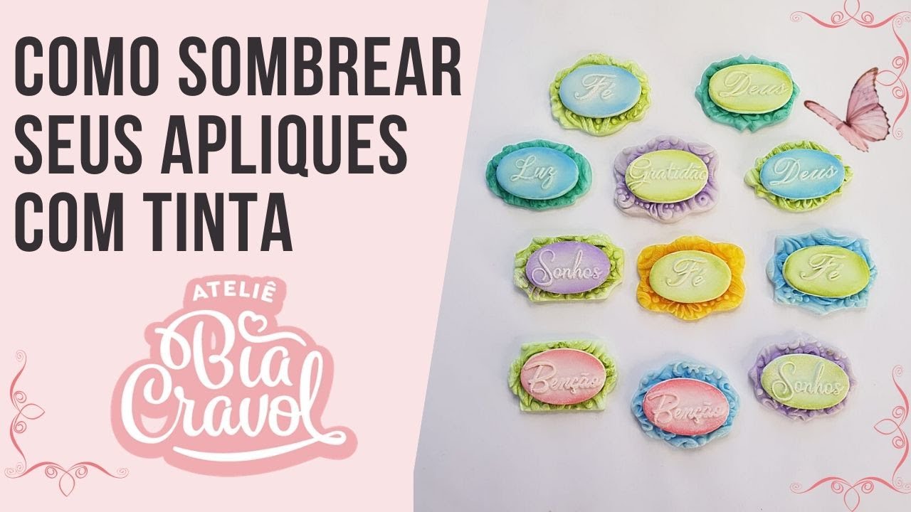 Como realçar e sombrear seus Apliques de Biscuit com tinta  - Passo a Passo