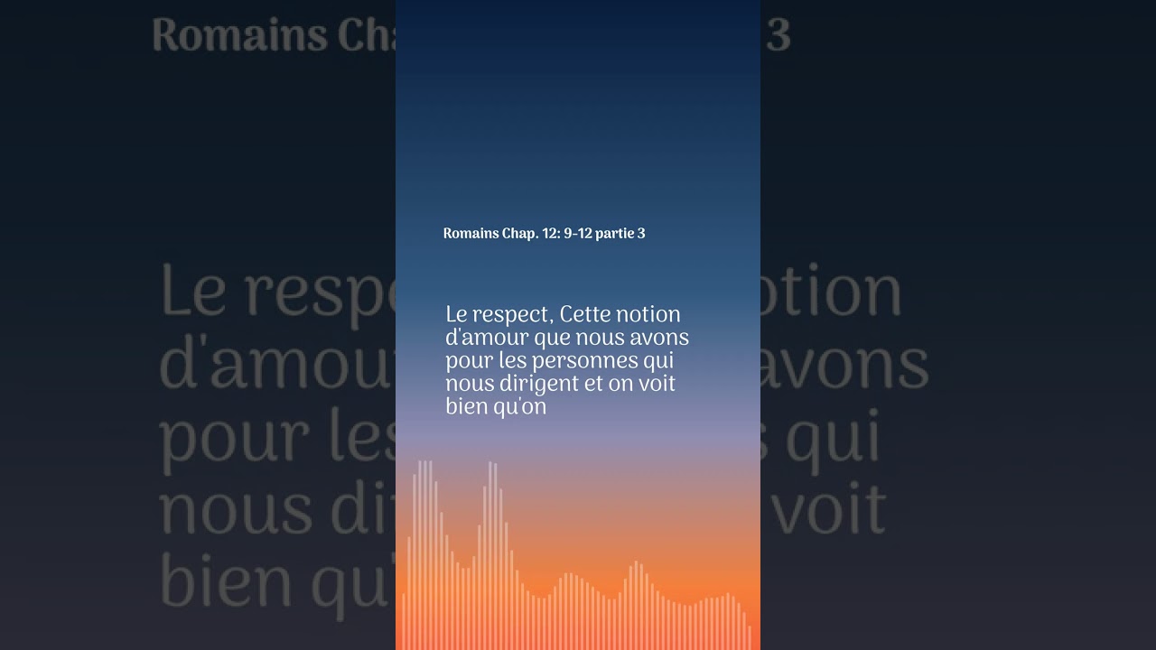 Romains Chap  12 versets  9 à12