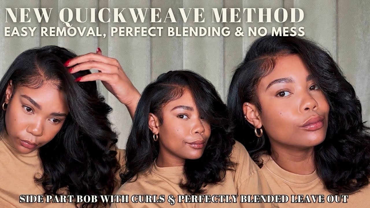 How To: Quick Weave Bob With No Mess | Extremely Detailed | Side Part Bob With Curls Ft Nadula Hair