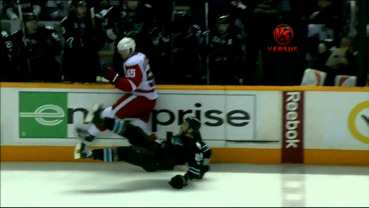 Niklas Kronwall annihilates Ryane Clowe