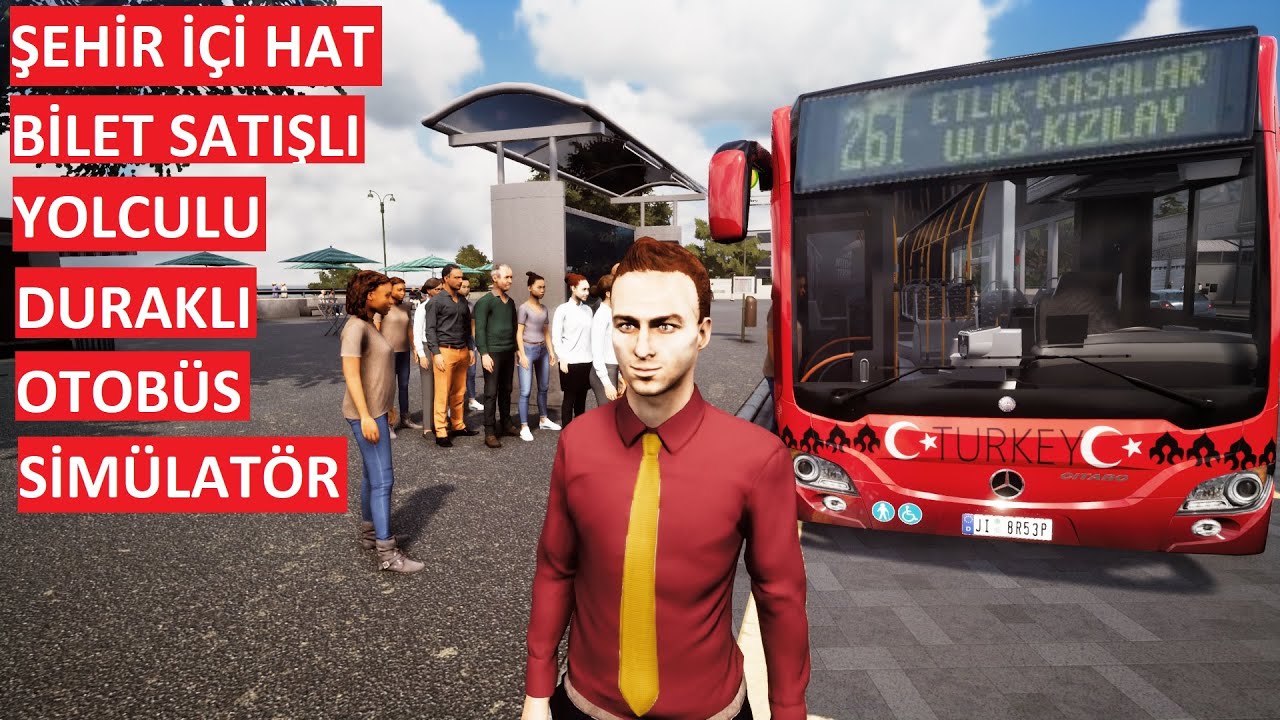 Bus Simulator 18 - Şehir içi Otobüs Modu - Yolculu , Biletli , İnme Binme Animasyonlu , Bus Ultimate
