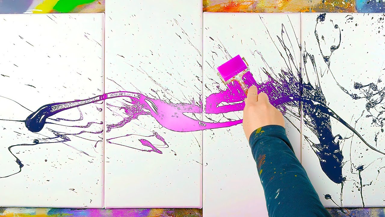 SIMPLE ABSTRACT PAINTING With Acrylic paint | Drosera