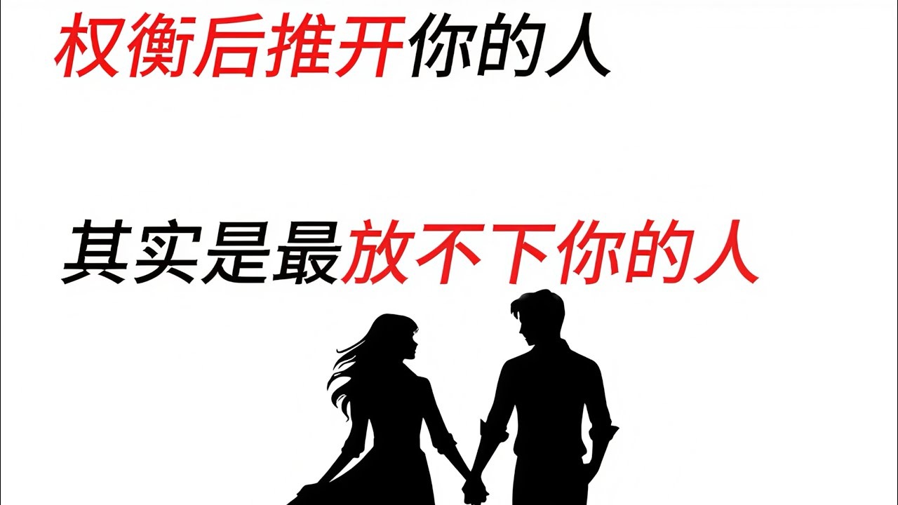 权衡后推开你的人，其实是最放不下你的人。