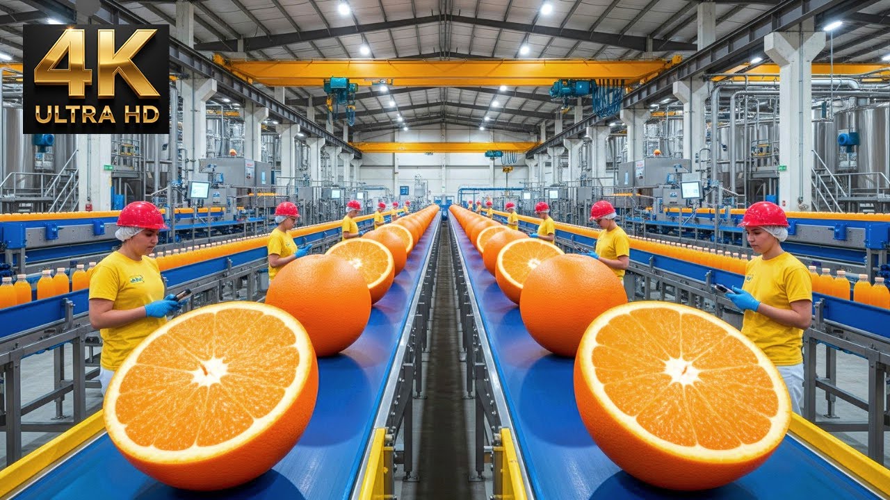 Modern Orange Juice Factory Process | High-Tech Juice Production