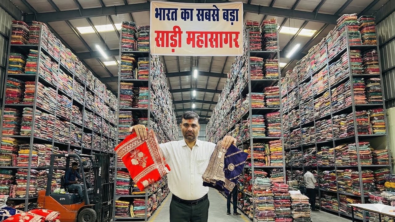 50 से हैवी साड़ी 😳 Surat Saree Wholesale Market | Saree Manufacturer in Surat
