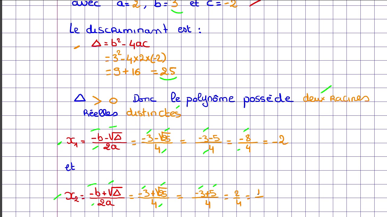 Factoriser Polynôme Second Degré avec delta