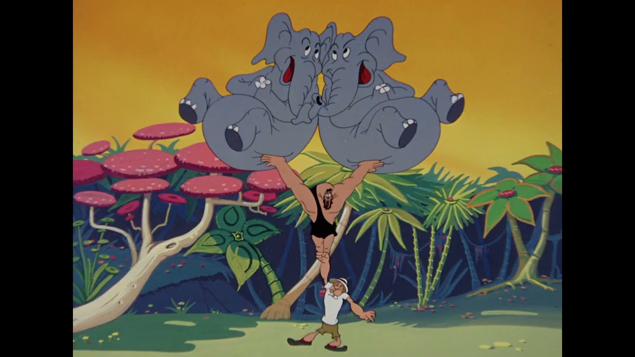 Popeye challenging Tarzan Bluto (Popeye the Sailor Man - 