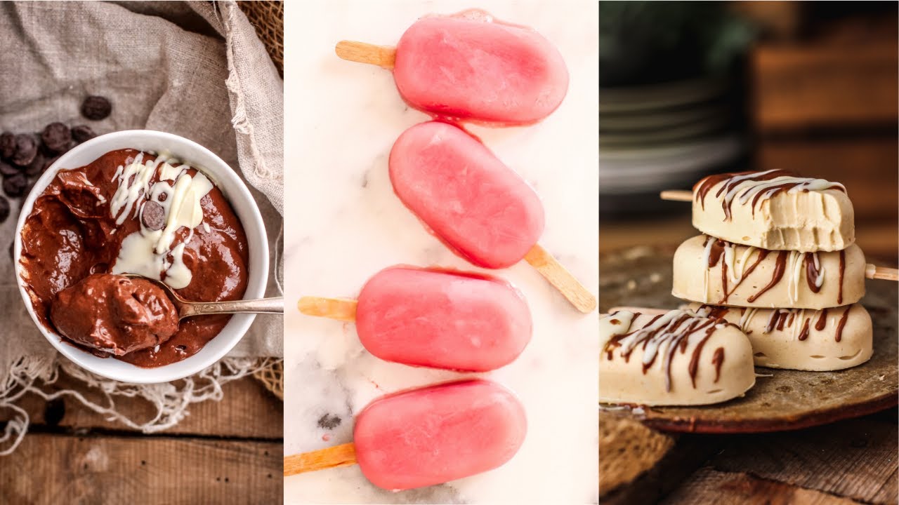 3 helados saludables con 3 ingredientes | Fáciles y sin azúcar | Delicious Martha
