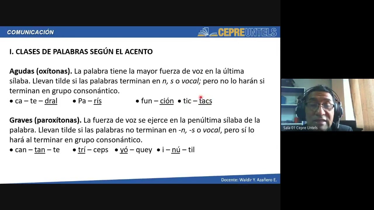 La acentuación - Parte 1 - Comunicación / Clase completa / Cepre Untels / Semana 3