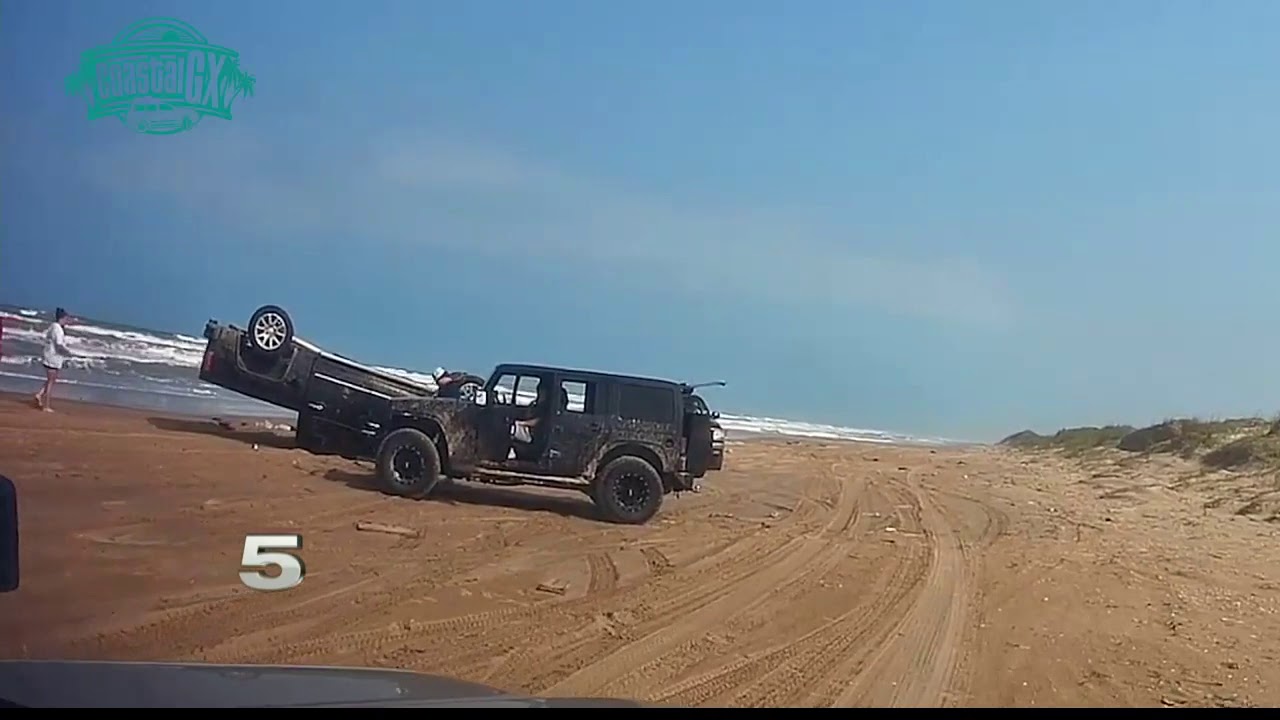 Caught on Camera: Truck flips after car crash on South Padre Island