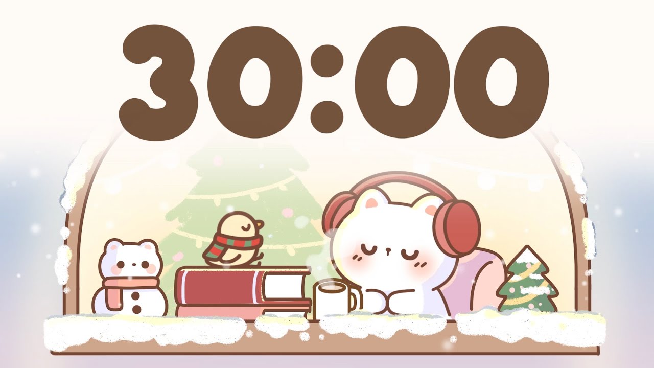 30 Minute Timer 🐱 Christmas lofi timer for study