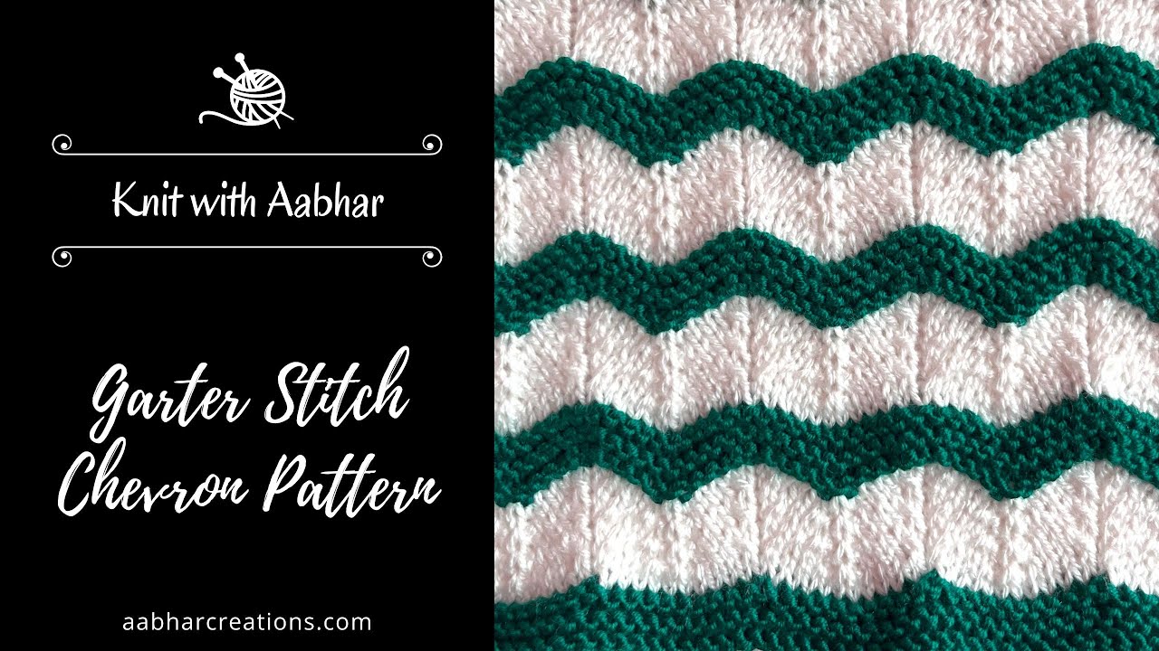 Garter Stitch Chevron - easy knit-purl knitting pattern for beginners, design for blankets, sweater