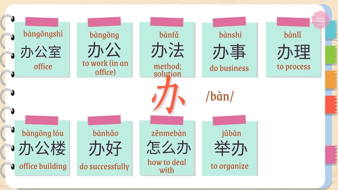 Expand Your Chinese Vocabulary with &ldquo;办&rdquo; (b&agrave;n) | Learn Mandarin with Alice Ruan