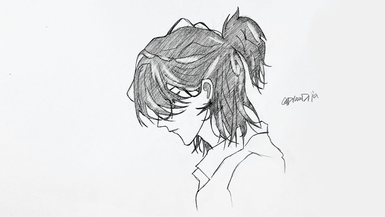 How to draw anime boy side face step-by-step | Easy anime drawing