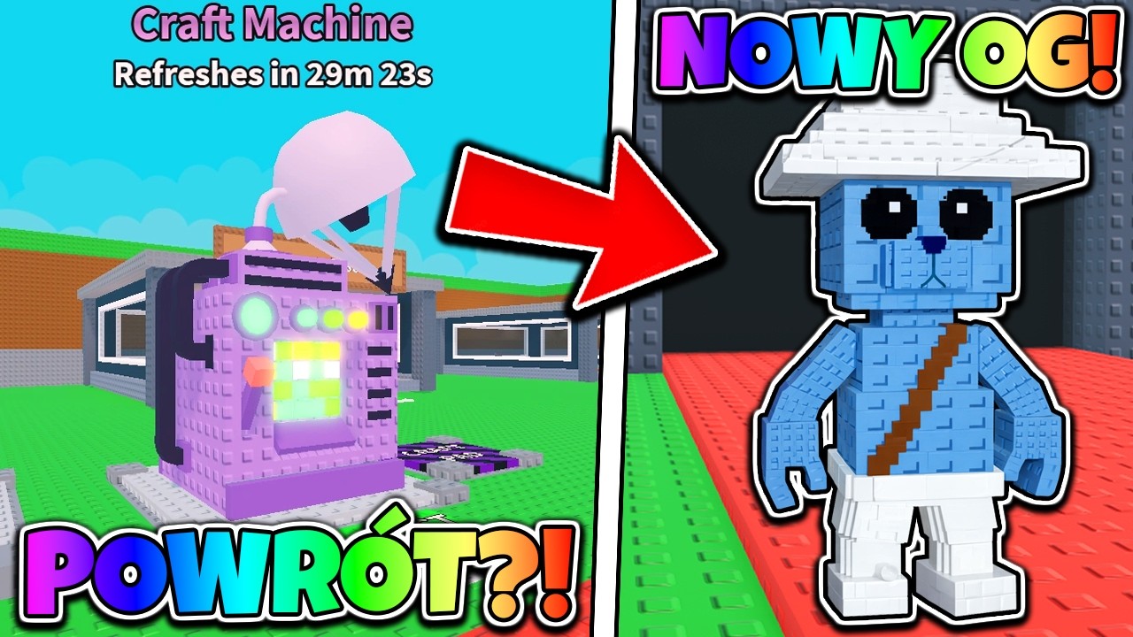 POWR&Oacute;T CRAFT MACHINE I NOWY OG SMURF CAT W STEAL A BRAINROT! Roblox
