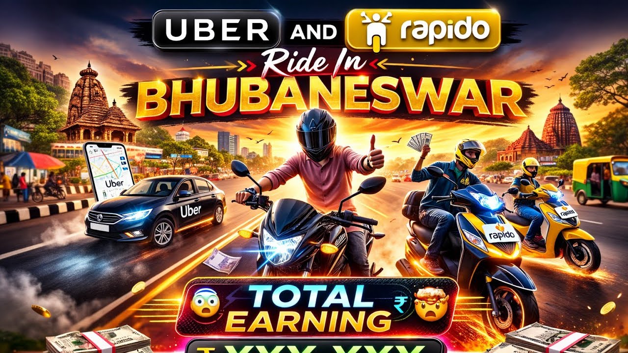 80 Day मैं 100000 Challenge, Day - 9 UBER Ride in Bhubaneswar #sbbrider #uber #rapido #biketaxi 