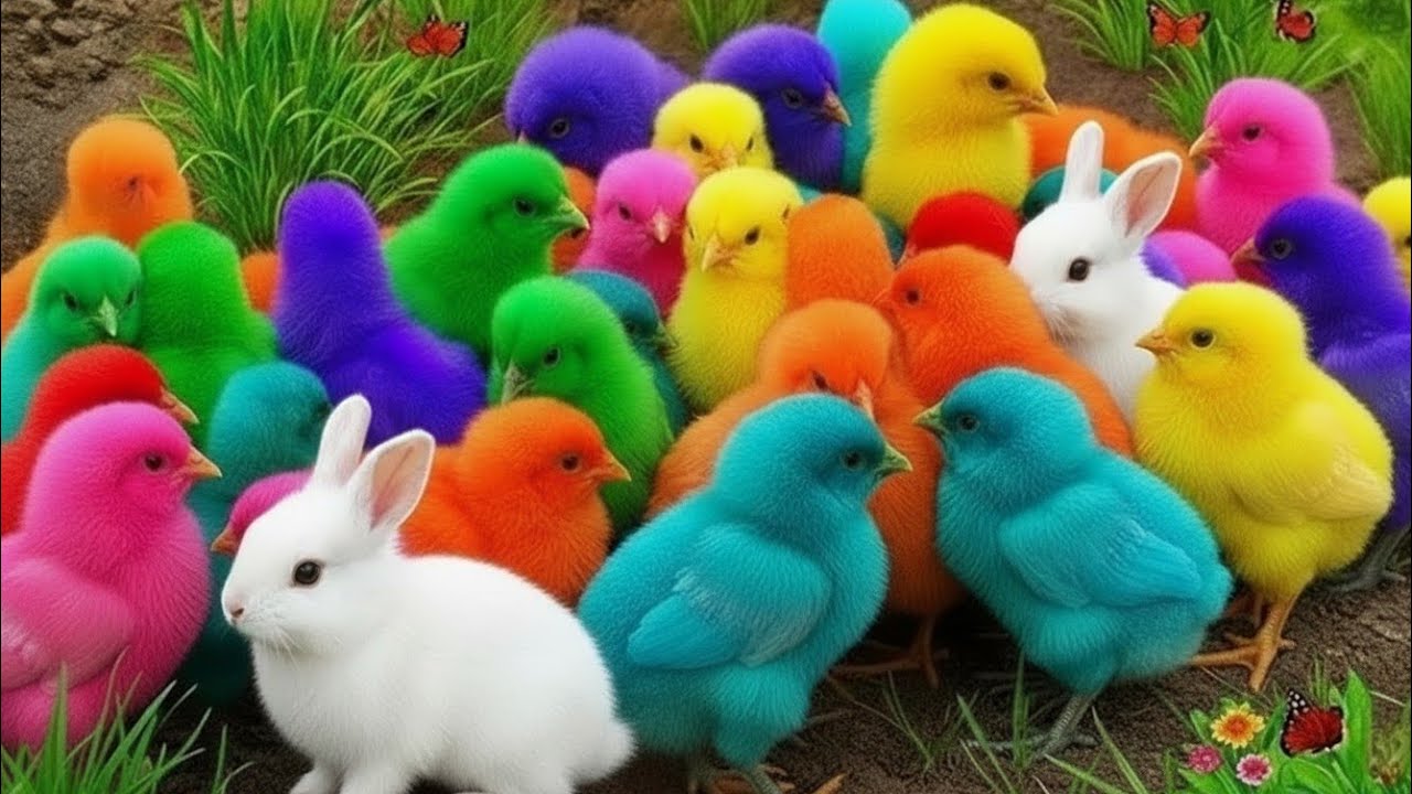 Ayam Lucu, ayam warna warni, ayam rainbow, kelinci lucu, bebek lucu, ikan koi, Hewan Lucu