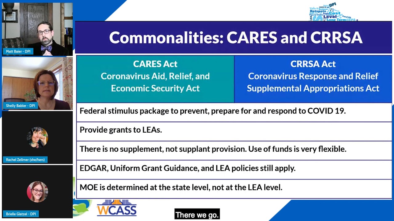 Overview of Federal Stimulus Packages: CARES Act and CRRSA Act