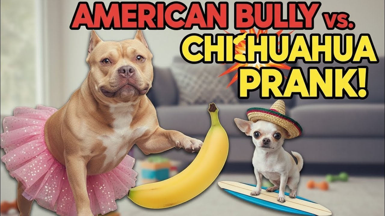 American Bully Paints Chihuahua Face BLACK While Sleeping – Funniest Dog Prank Reaction 2025