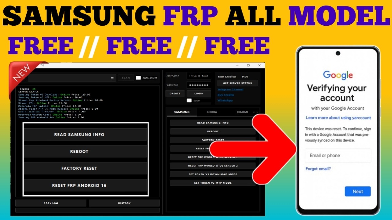 All Samsung Frp Android 16 FREE | All Cpu | All Model | Any Bit (2026)– FREE Tool Download |