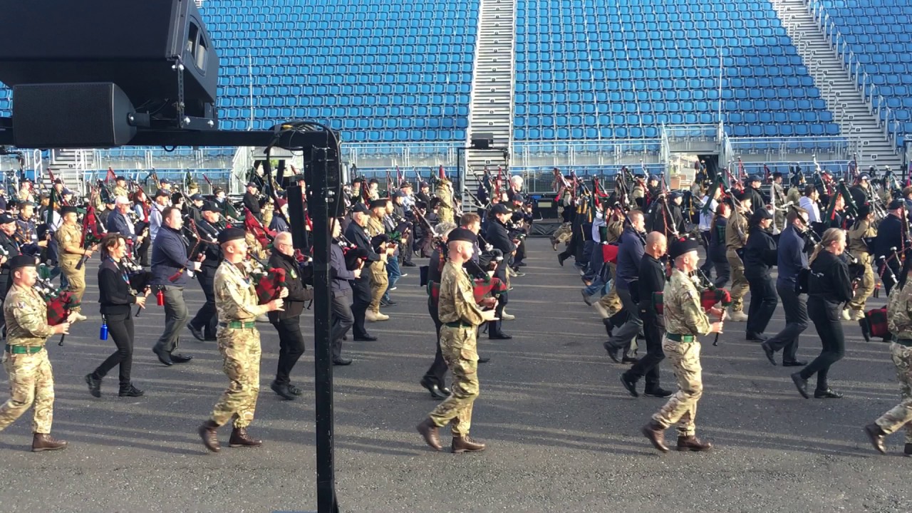 Edinburgh Military Tattoo 2017 1st rehearsal Massed Pipes and Drums