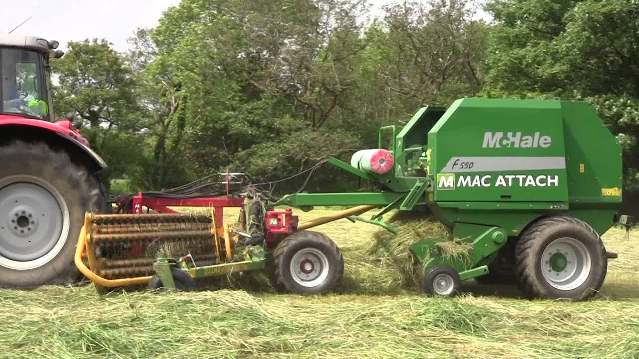 Silage Baling with Mac Attach, Elho Rake & McHale F550 Baler