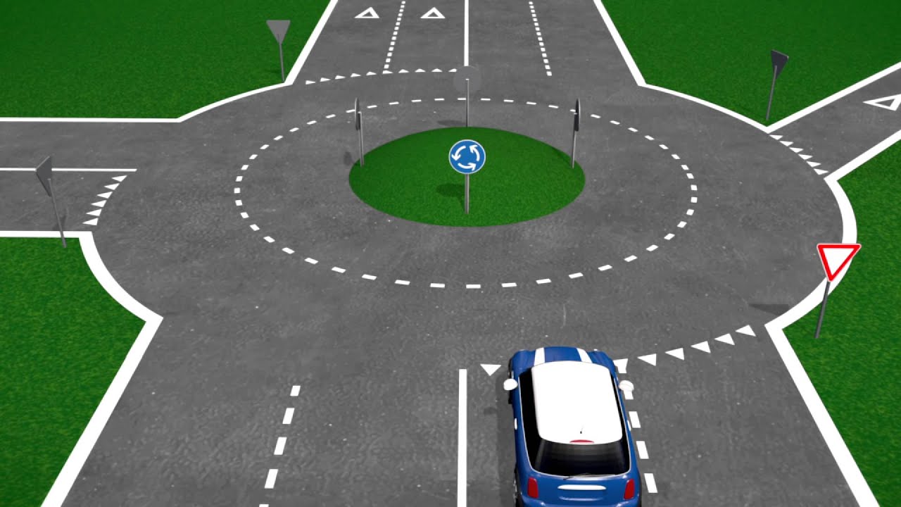 Hoe gebruik je een rotonde met 2 rijstroken?