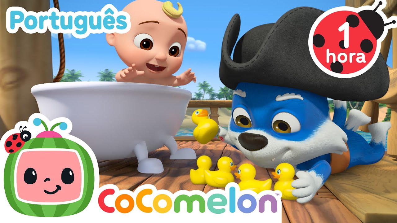Cinco Patinhos Resolveram Nadar | CoComelon Animais Brasil | Músicas Infantis em Português