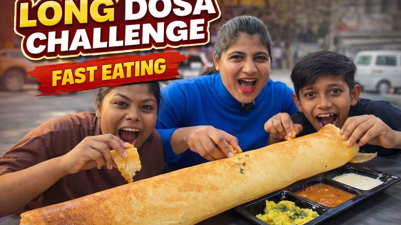 😱1m Long Dosa Fast Eating Challenge 😱😱#Dosa Eating Challenge #challengefood#Challenge  Video 