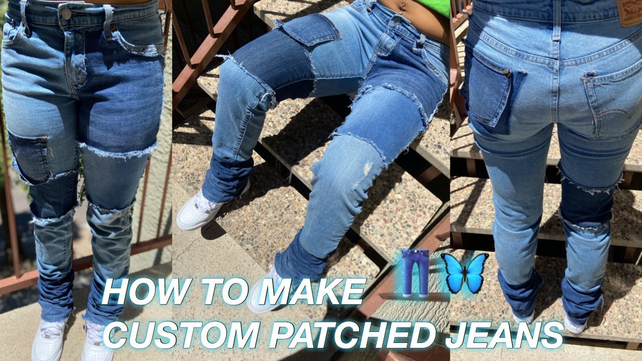 DIY How to Make Custom Patchwork Jeans (DETAILED)