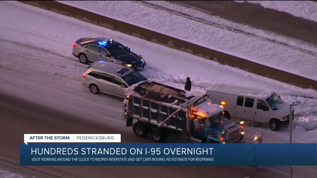 Drivers stranded on I-95 overnight