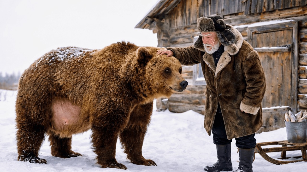 The Bear He Raised as a Cub Returned Pregnant to His Cabin in -71°C Siberia