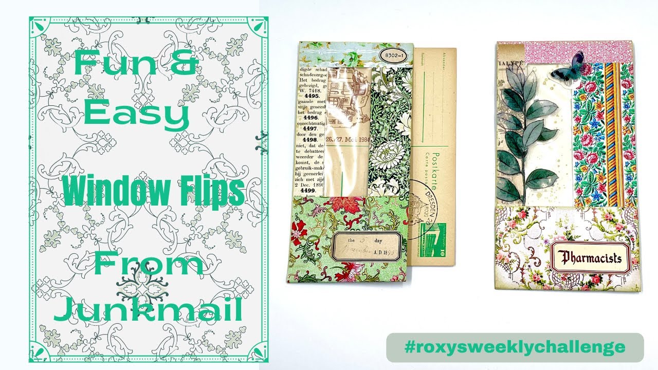 FUN & EASY - WINDOW FLIPS - FROM JUNKMAIL - WEEK 9 #roxysweeklychallenge #junkjournalideas