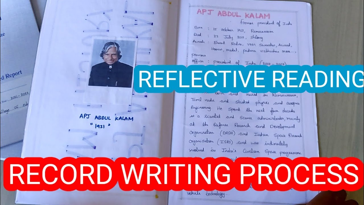 REFLECTIVE READING RECORD WRITING PROCESS | Reflective Reading Record Process B.ed Record Writing