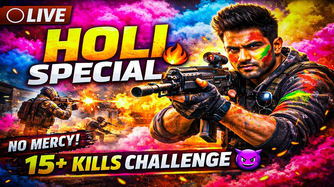 🔴 LIVE | Holi Special ScarFall 2.0 🔥 Rangon Ke Beech 15+ Kills Challenge 😈 | India Server #short